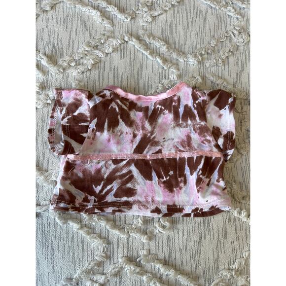 Build A Bear Workshop BABW Brown Pink Satin Lined Top Pink Velvet Velour Skirt - Picture 3 of 6